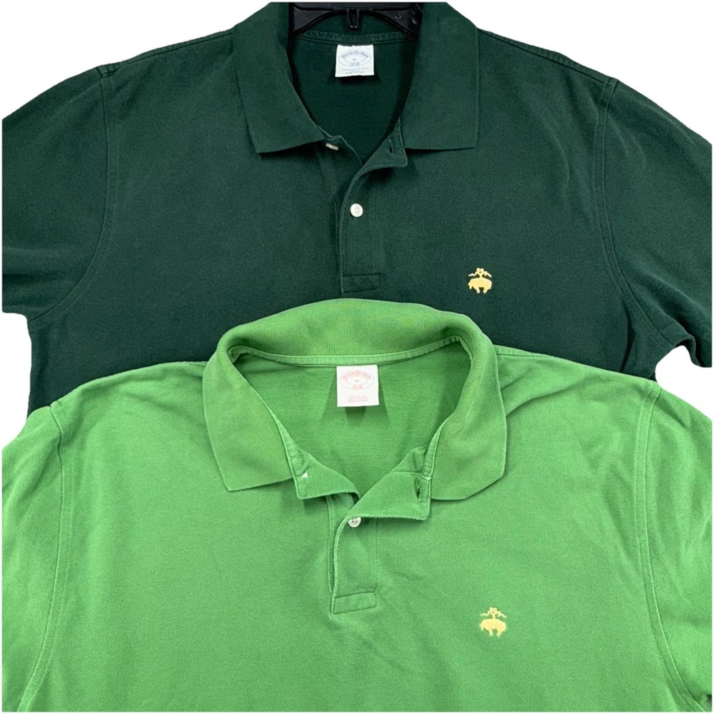 Lot of 2 Brooks Brothers 1818 Performance Size XL Original Fit Mens Shirts Green
